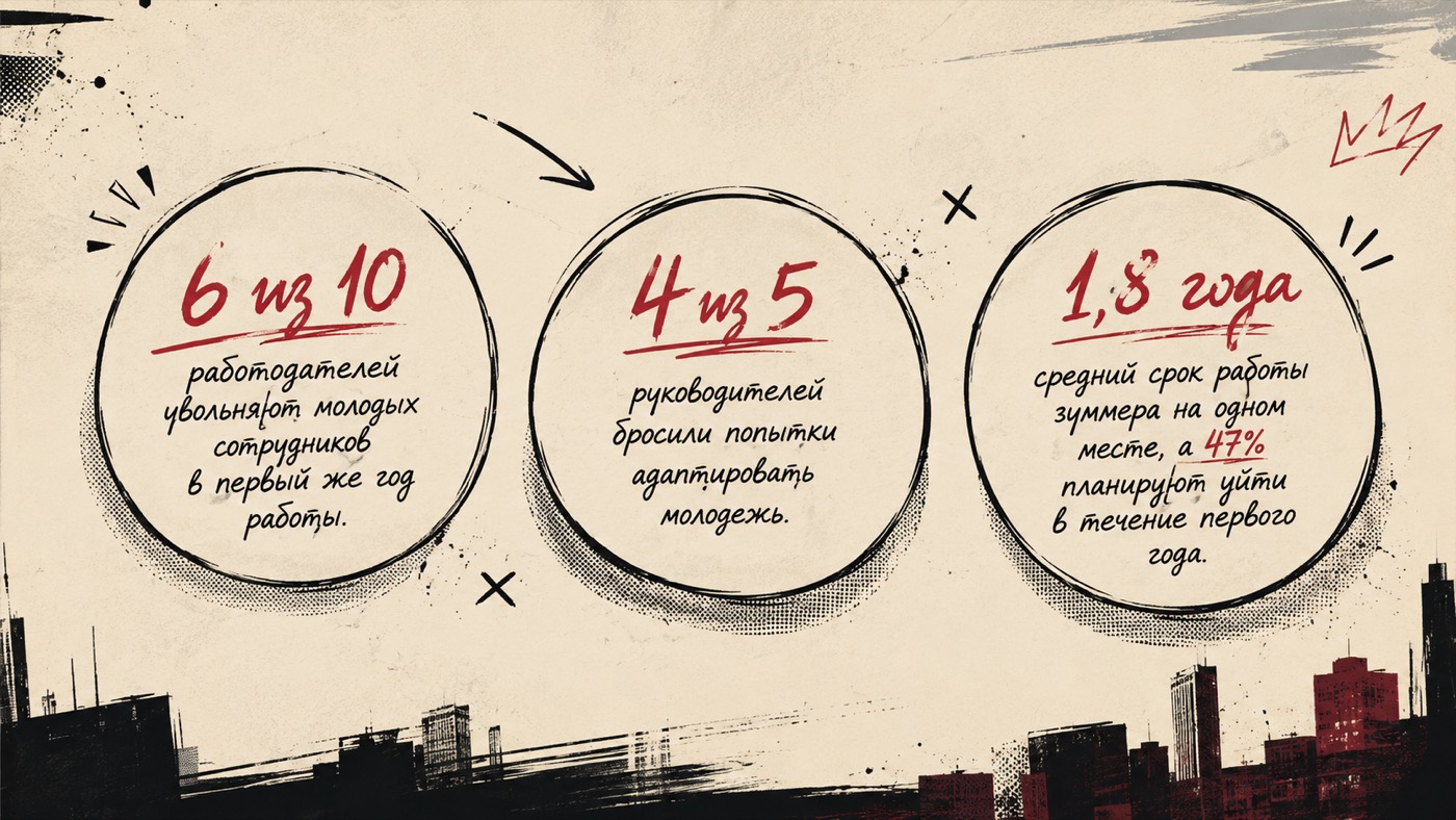6 из 10 работодателей увольняют молодых в первый год — статистика по зумерам