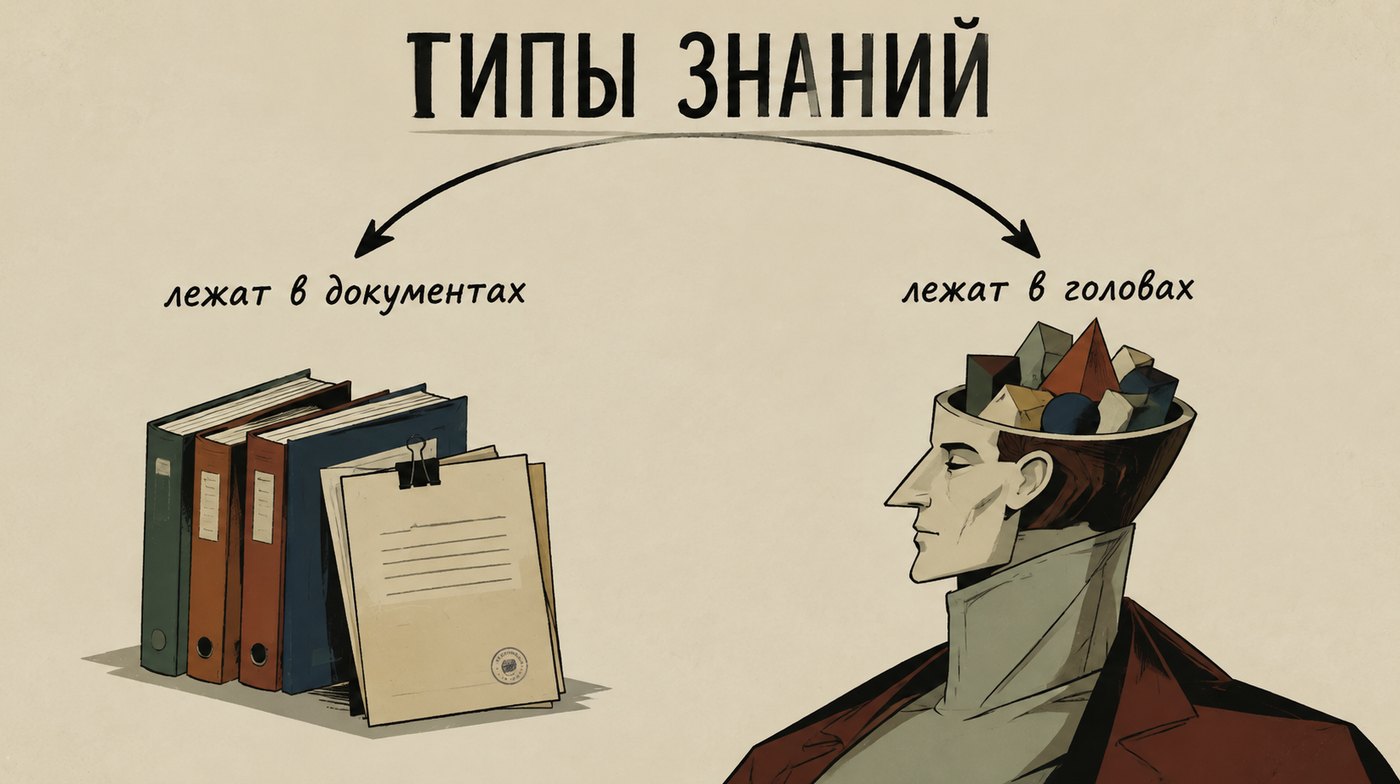 Два типа знаний в компании: одни лежат в документах, другие — в головах сотрудников